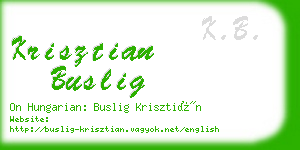 krisztian buslig business card